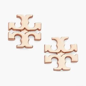New! Tory Burch Icon Stud Earrings Rose Gold MSRP $90